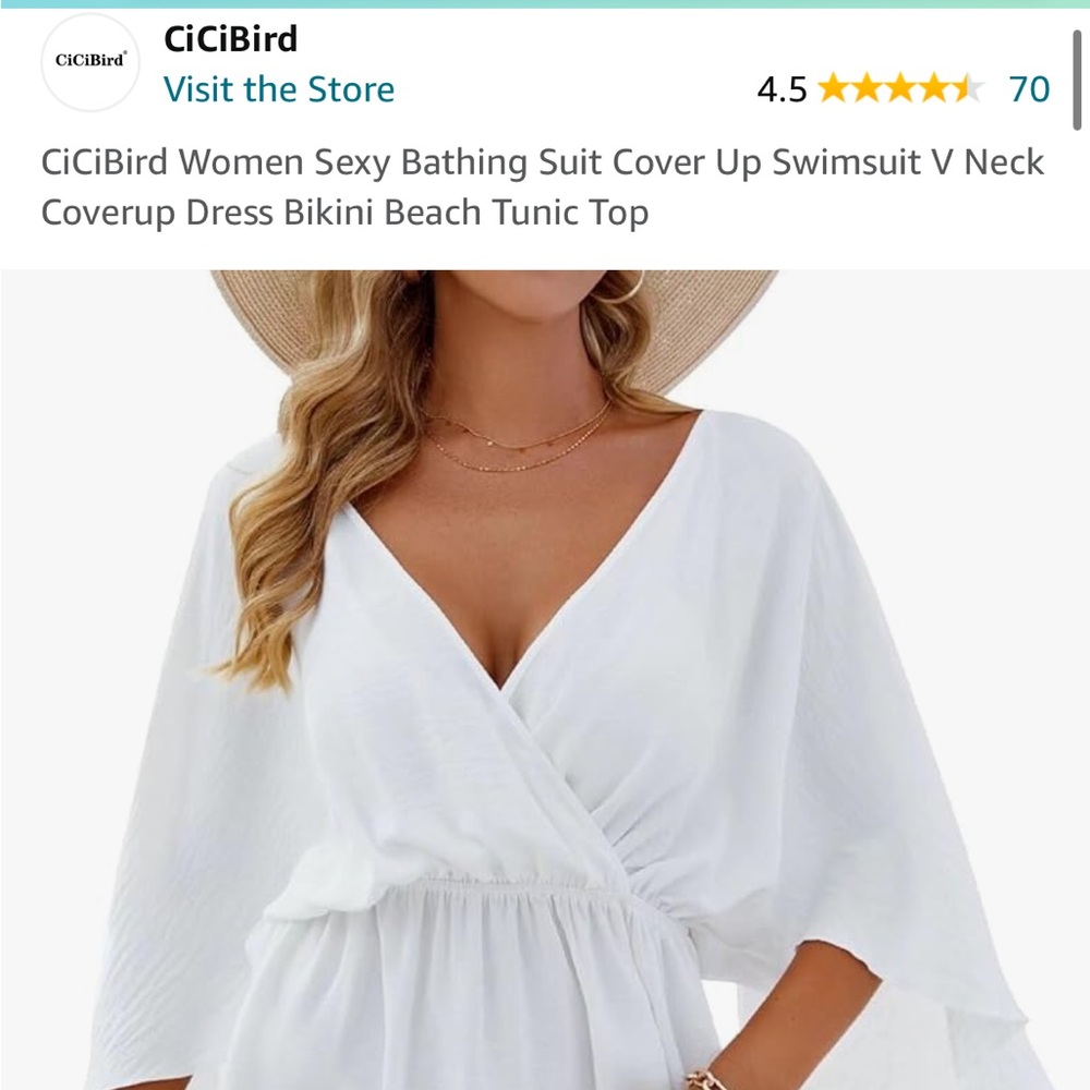 White bathing suit coverup size medium